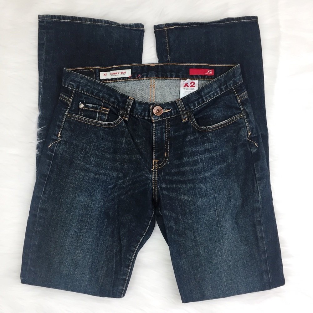 X2 Quality Denim Jeans Size 6 Curvy W31 Bootcut